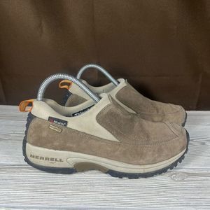 Merrell Polar Moc Waterproof Dark Taupe Insulated Slip-On Shoe Womens 8.5